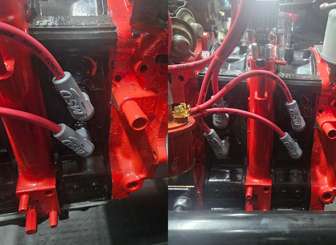 Custom red plug leads